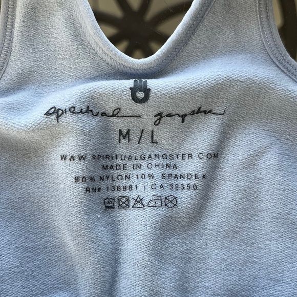 SPIRITUAL GANGSTER Seamless Top Crop Bra, light Blue, size M/L - Picture 15 of 15